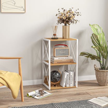 Shelf Unit for Living Room Kitchen, Bathroom 3-Tier Space Saver Wood 40x35x72.5cm