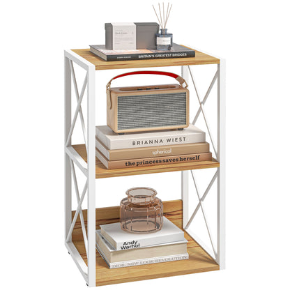 Shelf Unit for Living Room Kitchen, Bathroom 3-Tier Space Saver Wood 40x35x72.5cm