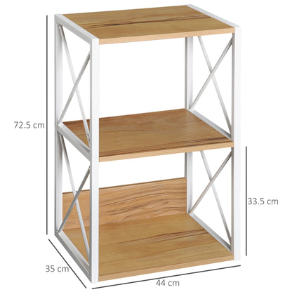 Shelf Unit for Living Room Kitchen, Bathroom 3-Tier Space Saver Wood 40x35x72.5cm