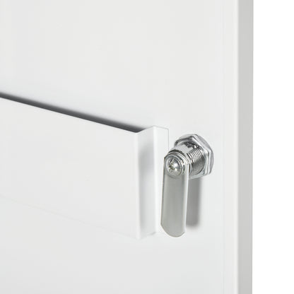 Medicine Cabinet, Pharmacy Cabinet with 3 Compartments, Lockable Medication Cabinet for Wall Mount, First Aid Cabinet, Medicine Cabinet with 2 Keys, Steel, White, 40 x 15 x 53.5 cm