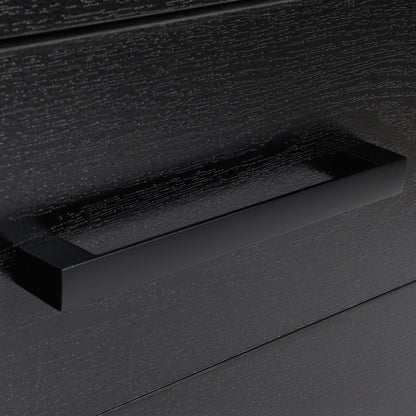 Office Cabinet Storage Cabinet on Wheels 3 Drawers 1 Lockable 1 File Sorter MDF Particle Boards Black