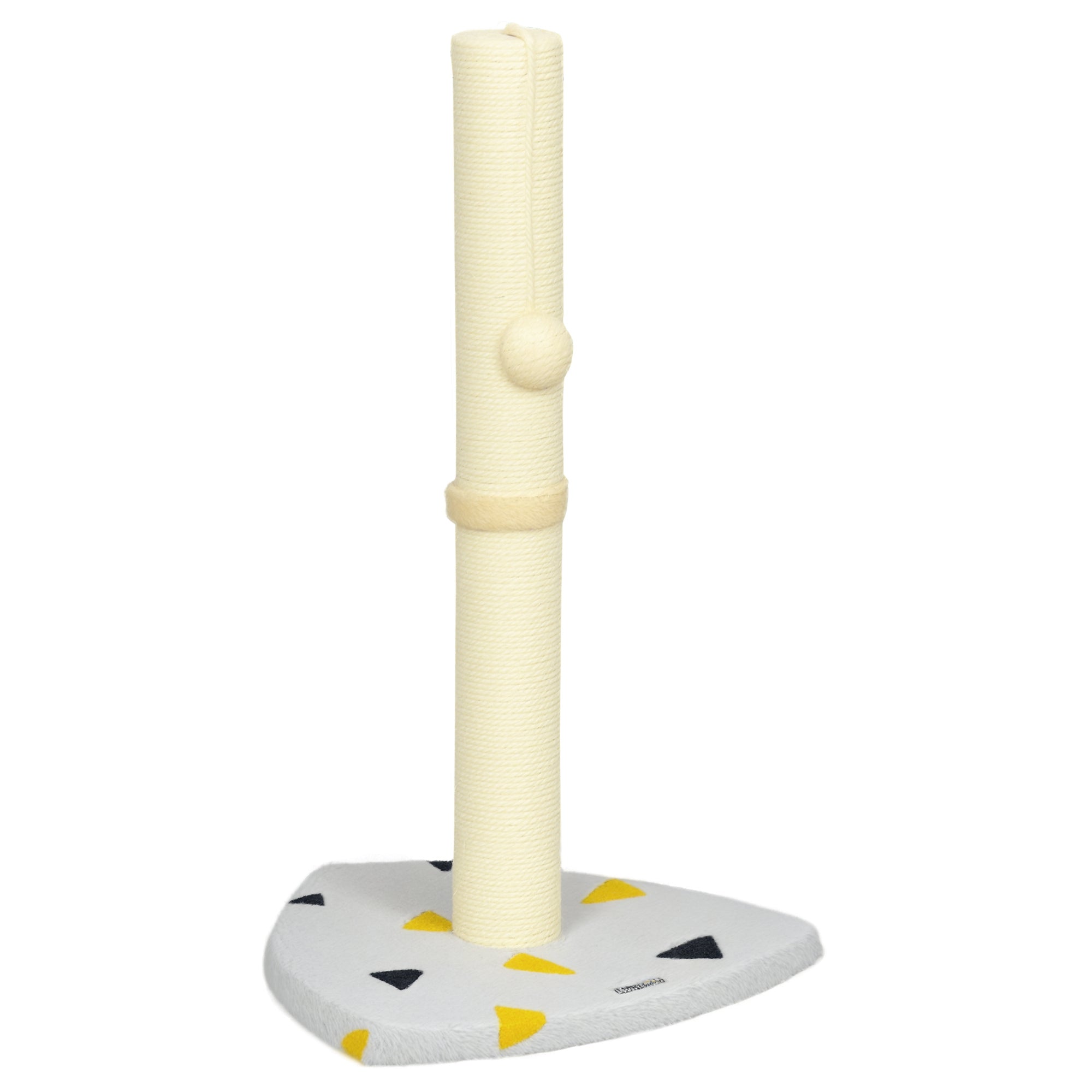 Cat Scratching Post, 62cm Scratching Pole for Cats, Small Cat Tree with Toy Ball, Jute Scratching Post, Cat Furniture, Indoor, Light Grey+Beige