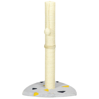 Cat Scratching Post, 62cm Scratching Pole for Cats, Small Cat Tree with Toy Ball, Jute Scratching Post, Cat Furniture, Indoor, Light Grey+Beige