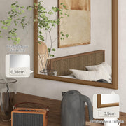 Arched Wall Mirror, 110 x 65 cm Wood Frame, Arched Mirror for Living Room, Bedroom, Entryway, Dark Brown