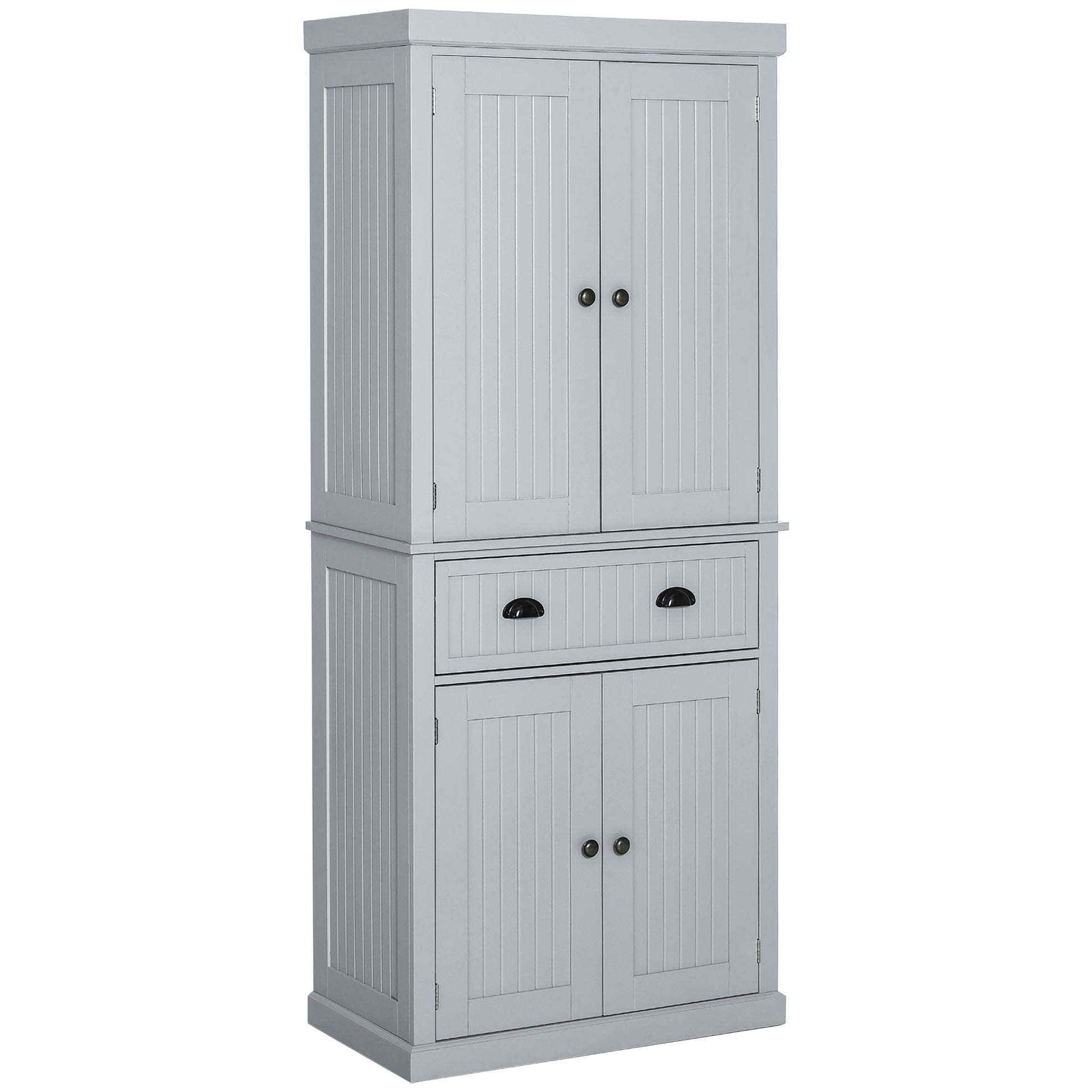 Kitchen Cabinet Buffet Modern Style Cupboard with Doors, Adjustable Shelves, and Drawer, Storage Furniture for Dining Room, Living Room, 76.2 x 40.2 x 183 cm, Gray