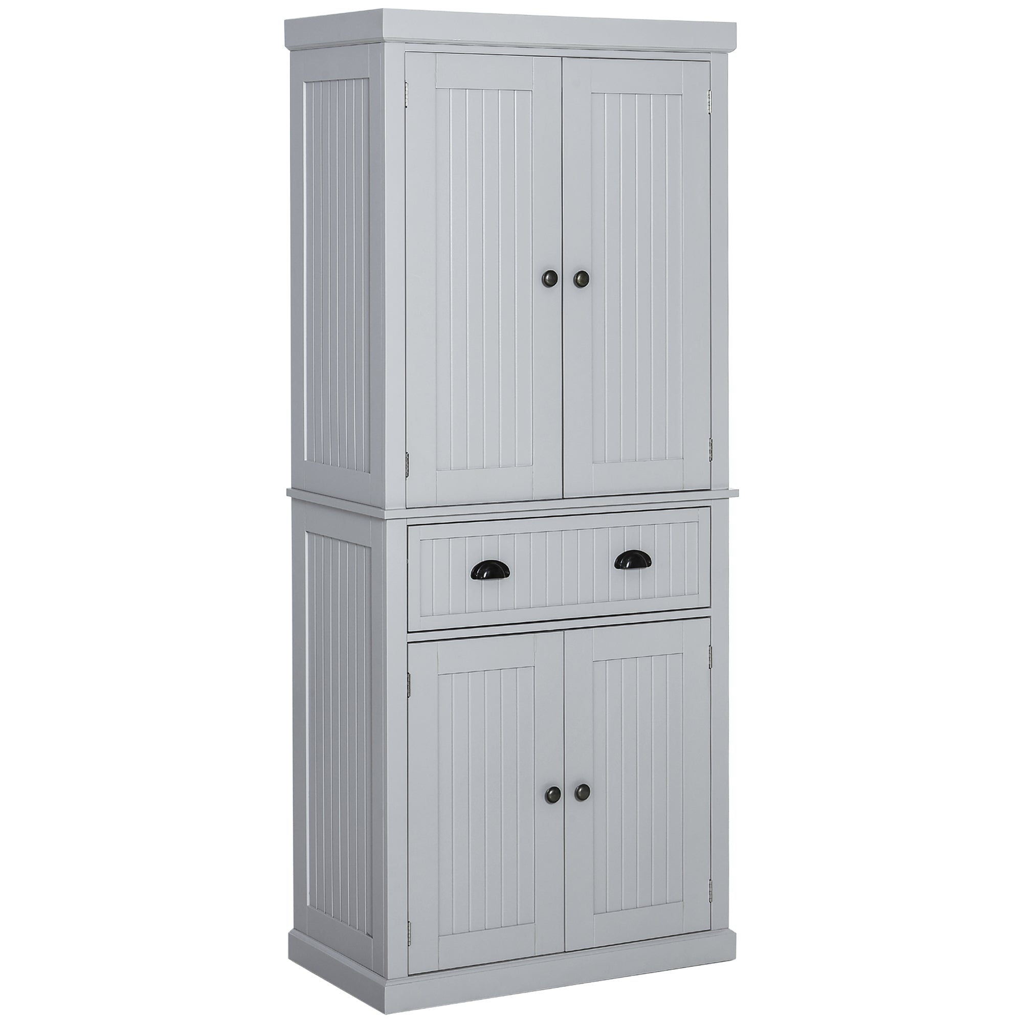 Kitchen Cabinet Buffet Modern Style Cupboard with Doors, Adjustable Shelves, and Drawer, Storage Furniture for Dining Room, Living Room, 76.2 x 40.2 x 183 cm, Gray