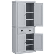 Kitchen Cabinet Buffet Modern Style Cupboard with Doors, Adjustable Shelves, and Drawer, Storage Furniture for Dining Room, Living Room, 76.2 x 40.2 x 183 cm, Gray