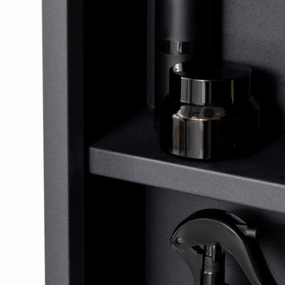 Bathroom Mirror Cabinet with Aluminum Door + Stainless Steel Frame Wall Mounted Mirror Cabinet with 1 Mirror Door and 2 Steel Shelves 40 x 12 x 60 cm - Black