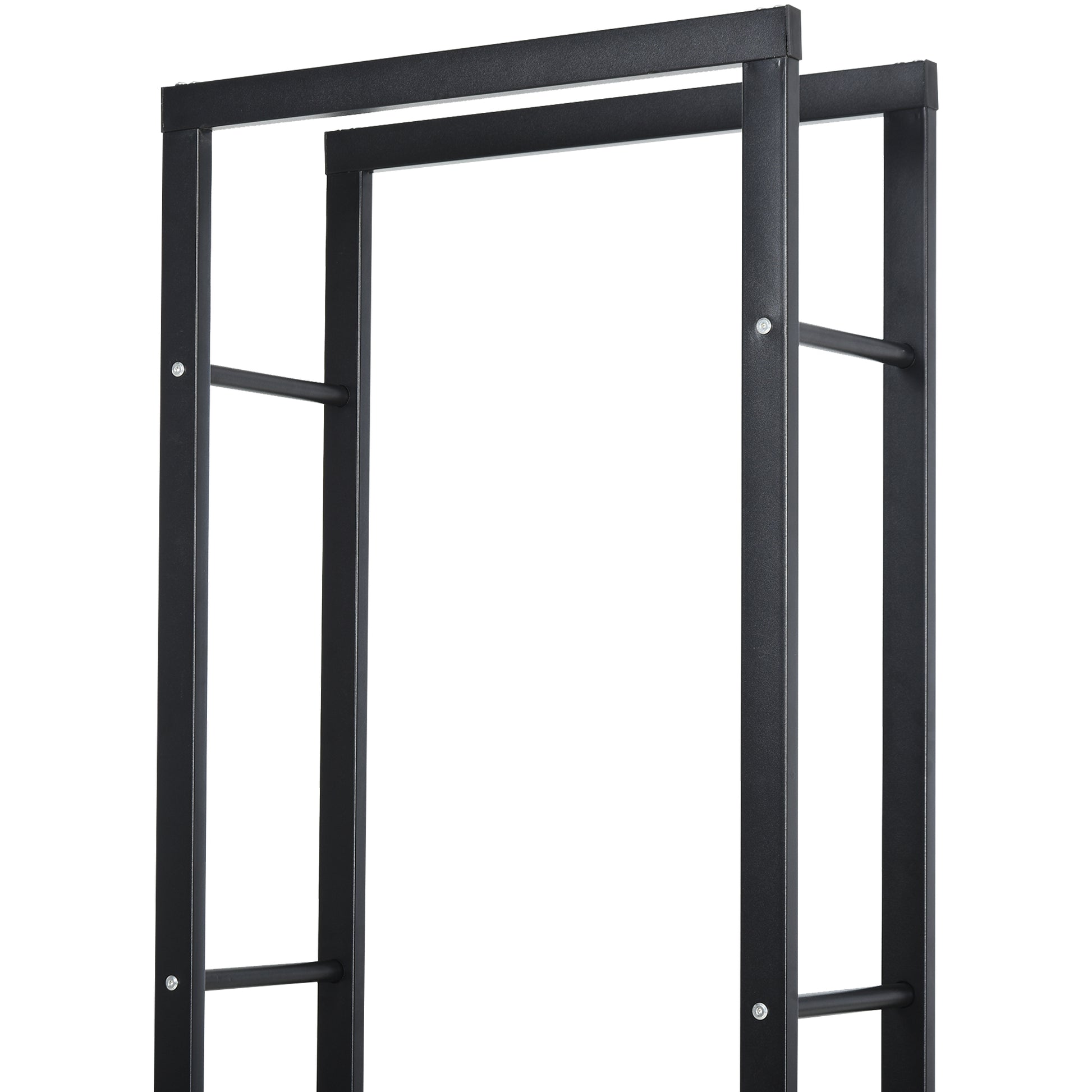 Firewood Rack Metal 40 x 25 x 150 cm Firewood Storage Aid Steel Frame up to 100kg Firewood Shelter Outdoor Wood Rack Firewood Rack for Garden Patio Outdoor Black