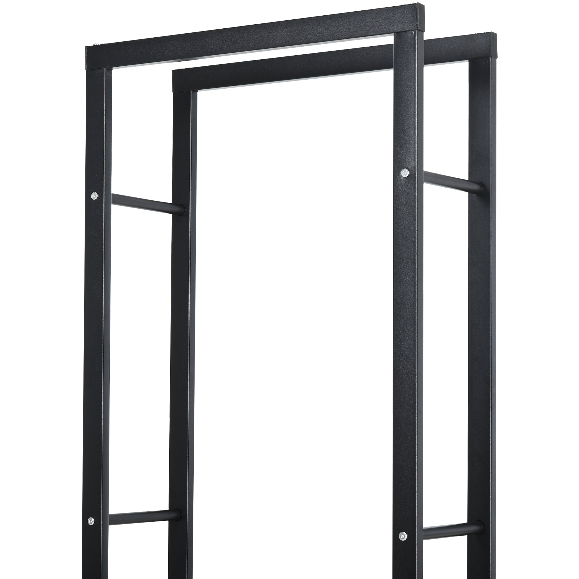 Firewood Rack Metal 40 x 25 x 150 cm Firewood Storage Aid Steel Frame up to 100kg Firewood Shelter Outdoor Wood Rack Firewood Rack for Garden Patio Outdoor Black