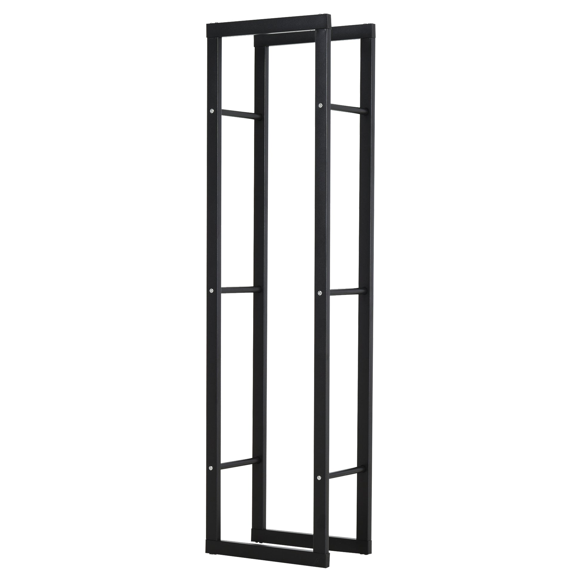 Firewood Rack Metal 40 x 25 x 150 cm Firewood Storage Aid Steel Frame up to 100kg Firewood Shelter Outdoor Wood Rack Firewood Rack for Garden Patio Outdoor Black
