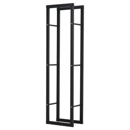 Firewood Rack Metal 40 x 25 x 150 cm Firewood Storage Aid Steel Frame up to 100kg Firewood Shelter Outdoor Wood Rack Firewood Rack for Garden Patio Outdoor Black