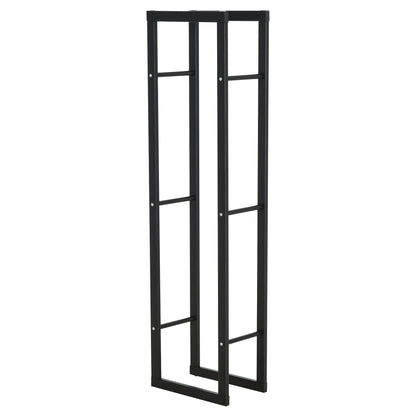 Firewood Rack Metal 40 x 25 x 150 cm Firewood Storage Aid Steel Frame up to 100kg Firewood Shelter Outdoor Wood Rack Firewood Rack for Garden Patio Outdoor Black
