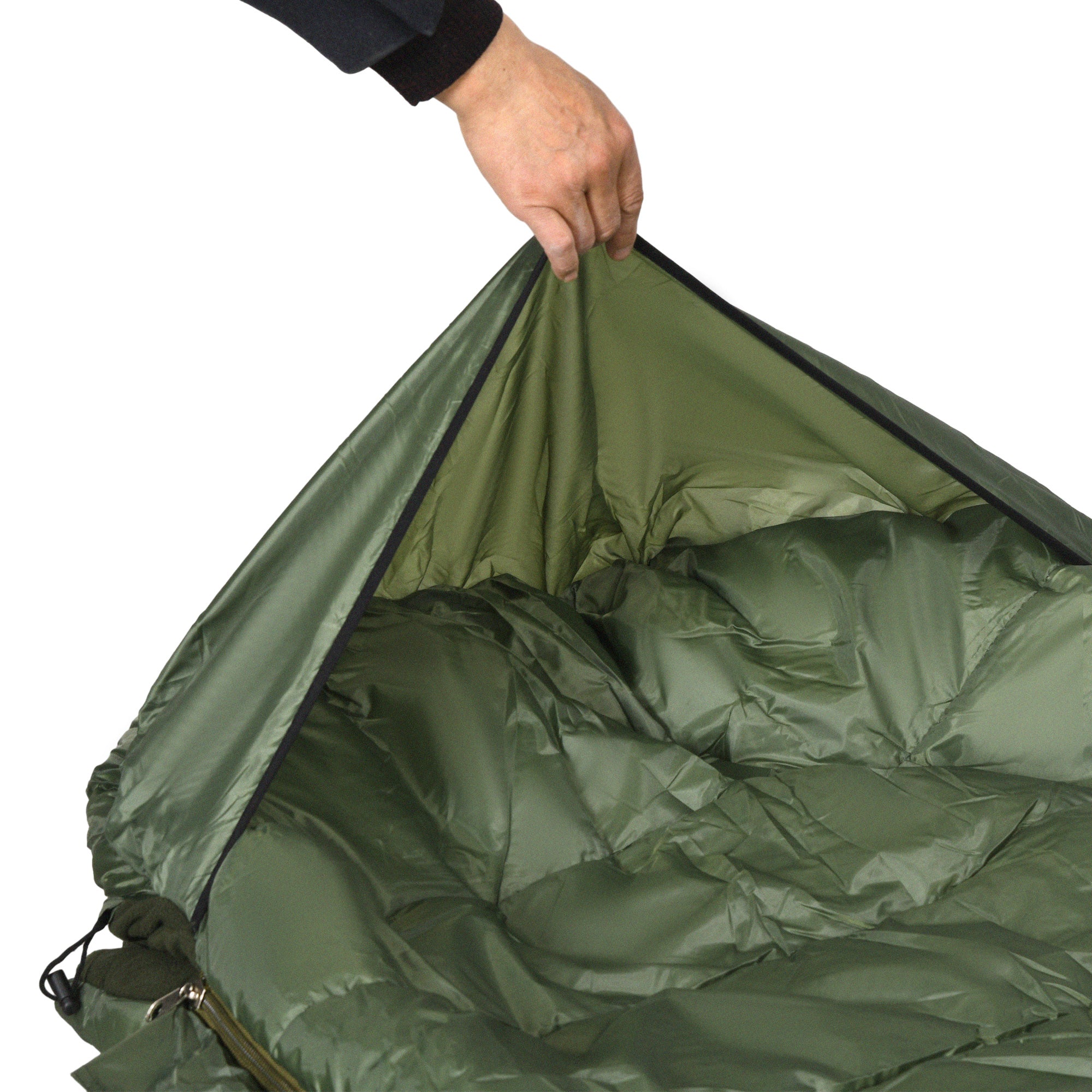 Sleeping Bag, Blanket Sleeping Bag for Camping 3-4 Seasons for Adults, Foldable, with Carrying Bag, Compact Size, Outdoor Sleeping Bag, Taffeta, Green