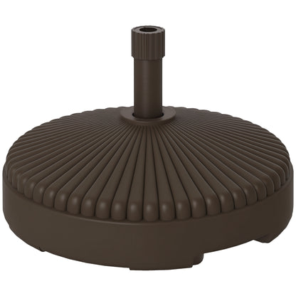 Round Umbrella Base Umbrella Stand Umbrella Stand Fillable with 23L Water or 28kg Sand for Garden Terrace Brown