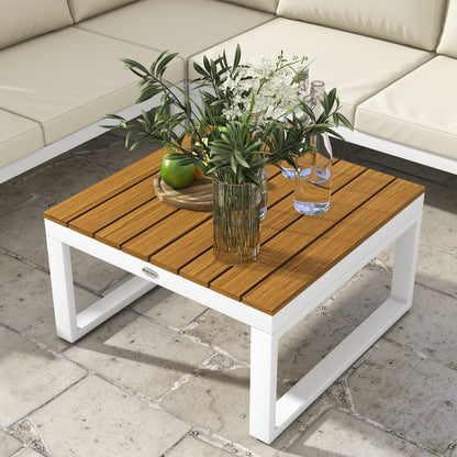 4-Piece Outdoor Garden Furniture Set Patio Furniture Set Includes 2 Double Sofas 1 Reclining Corner Sofa and Coffee Table with Cushions Cream