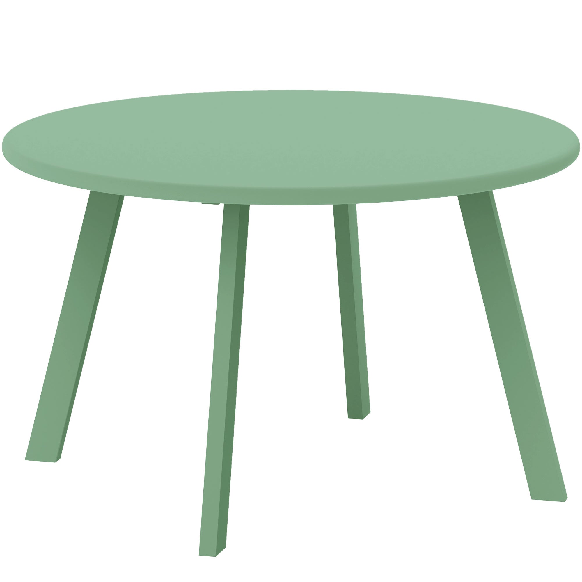 Small round coffee table, side table with non-slip pads, metal frame, for garden, balcony, terrace, living room, Ø 70 x 42 cm, green
