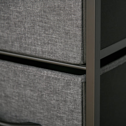 Drawer Chest with 4 Linen Drawers Storage Cabinet Chest of Drawers with Shelf Handles, Modern Design Storage Chest of Drawers for Bedroom, Living Room Black