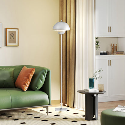 Modern 155 cm Floor Lamp Floor Lamp for Living Room with Bowl Shade Reflecting Light Foot Switch E27 Socket Bulb Not Included for Bedroom Office Living Room Silver