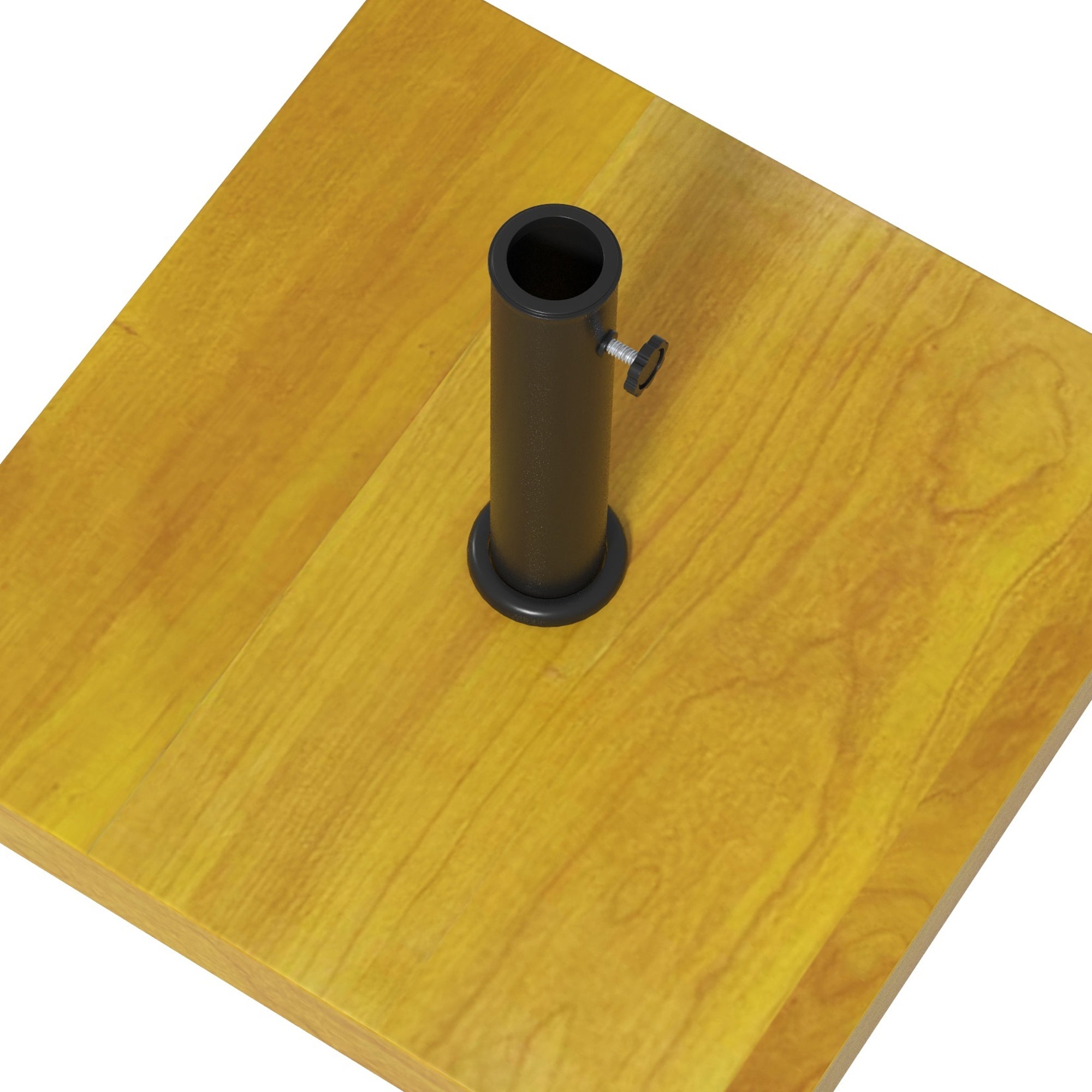 Square Parasol Stand Base - net weight 25kg metal with 4 wheels - dim. 45L x 45W x 36.5H cm for pole Ø34, Ø38, and Ø48mm