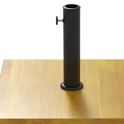 Square Parasol Stand Base - net weight 25kg metal with 4 wheels - dim. 45L x 45W x 36.5H cm for pole Ø34, Ø38, and Ø48mm