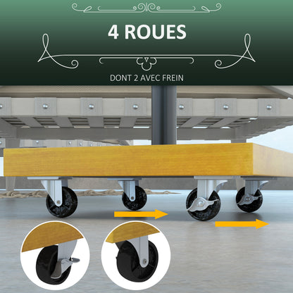 Square Parasol Stand Base - net weight 25kg metal with 4 wheels - dim. 45L x 45W x 36.5H cm for pole Ø34, Ø38, and Ø48mm