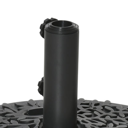 Wall-Mounted Umbrella Base Ø38/48 mm Semicircular Fillable Parasol Stand with 21 kg Water or 18 kg Sand for Garden Patio Terrace Outdoor 50x31x38 cm Black