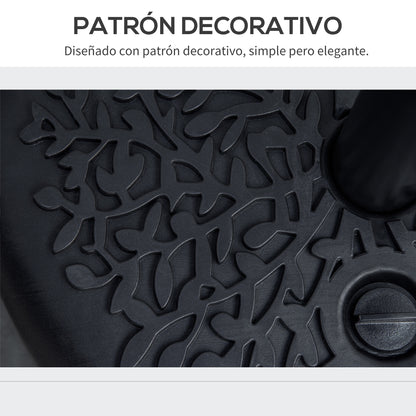 Wall-Mounted Umbrella Base Ø38/48 mm Semicircular Fillable Parasol Stand with 21 kg Water or 18 kg Sand for Garden Patio Terrace Outdoor 50x31x38 cm Black