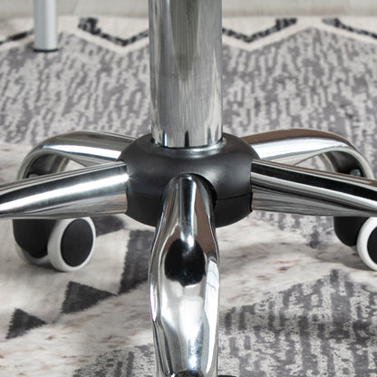 Adjustable Height Swivel 360° Round Massage Stool with Padded Synthetic Upholstery, Black