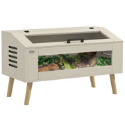 Terrarium for Reptiles, 140L Reptile Feeding Box with Tempered Glass Windows, Lid, Legs, Reptile Breeding Box for Amphibians, Spider, Oak, 100 x 50 x 60 cm