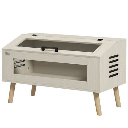 Terrarium for Reptiles, 140L Reptile Feeding Box with Tempered Glass Windows, Lid, Legs, Reptile Breeding Box for Amphibians, Spider, Oak, 100 x 50 x 60 cm