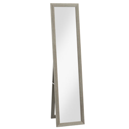 Full-Length Mirror, 37 x 157 cm (14.6 x 61.8 in) — Wall-Mountable or Freestanding Rectangular Framed Mirror for Living Room, Bedroom or Hallway, Gray