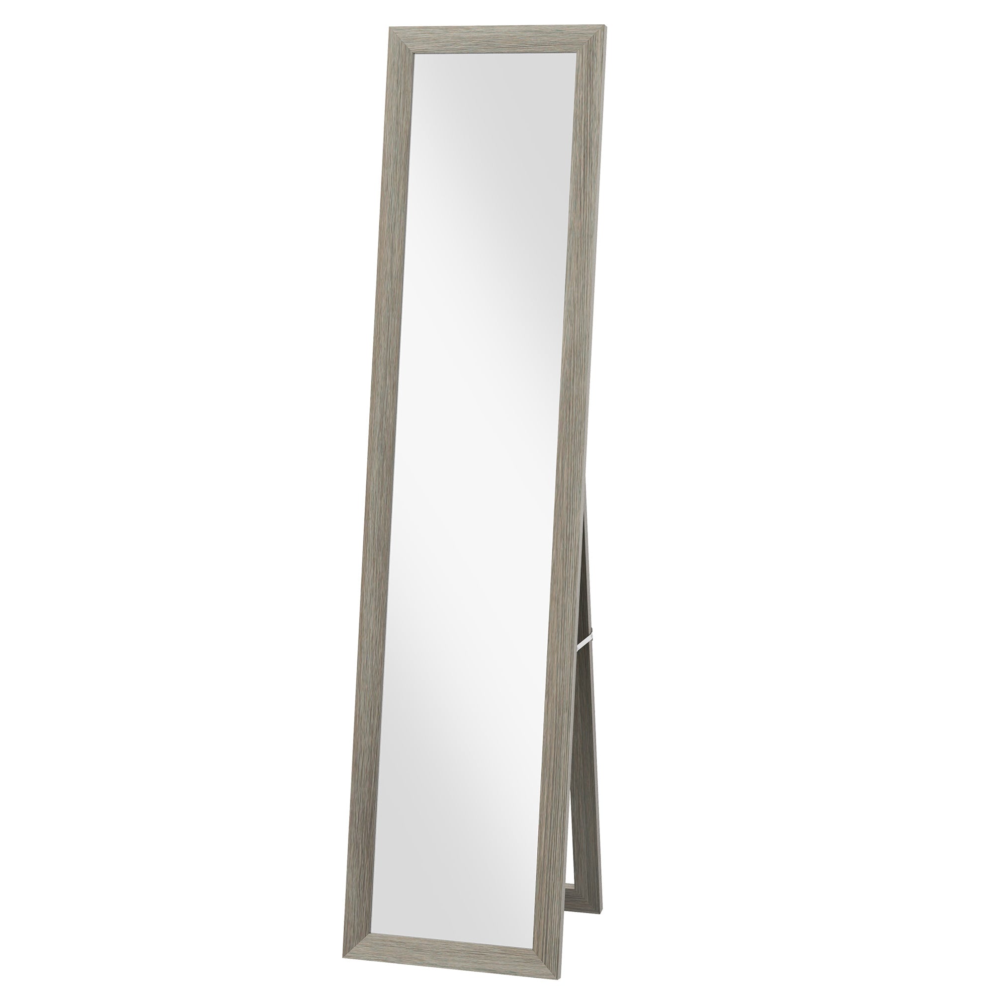 Full-Length Mirror, 37 x 157 cm (14.6 x 61.8 in) — Wall-Mountable or Freestanding Rectangular Framed Mirror for Living Room, Bedroom or Hallway, Gray