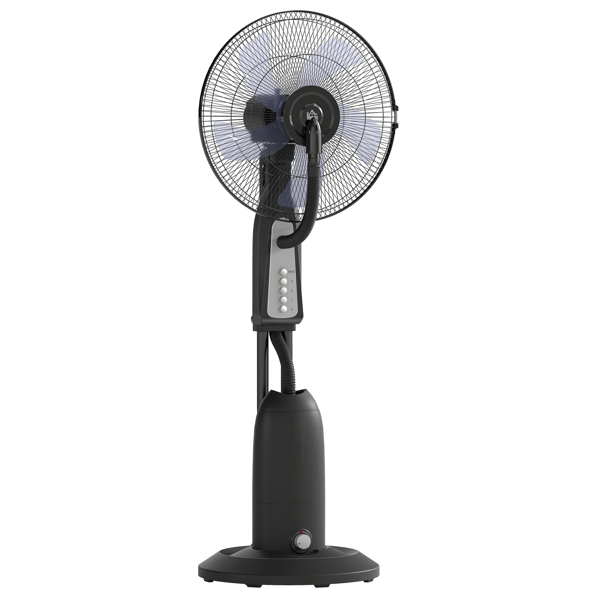 Water Cooling Fan, Stand Fan with Adjustable Spray Mist, 3 Speeds, 3L Water Tank, 75° Oscillating, 90W Water Fan with Wheels, 125cm