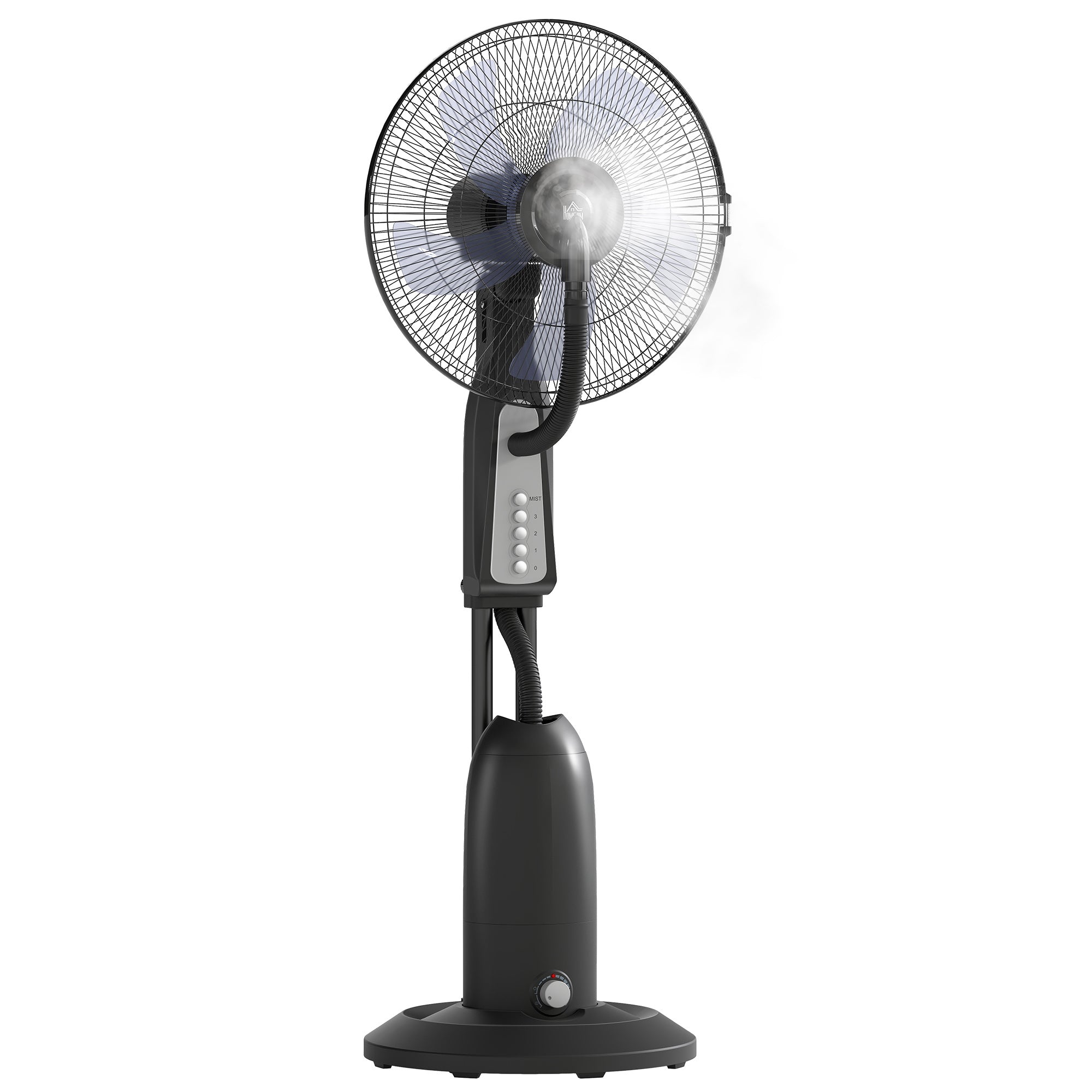 Water Cooling Fan, Stand Fan with Adjustable Spray Mist, 3 Speeds, 3L Water Tank, 75° Oscillating, 90W Water Fan with Wheels, 125cm