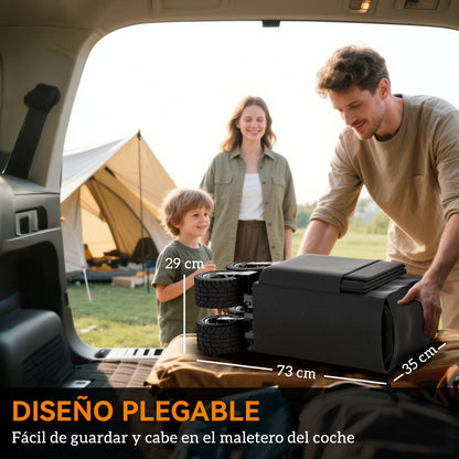 Beach Cart Large Wheels Folding Garden Cart with Adjustable Handle Expandable Rear Door Capacity 100 kg All-Terrain Garden Campaign Shopping Cart Black