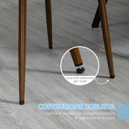 Padded Kitchen Chairs, Set of 4 made of Polyester and Steel, 47x55x86 cm, Blue