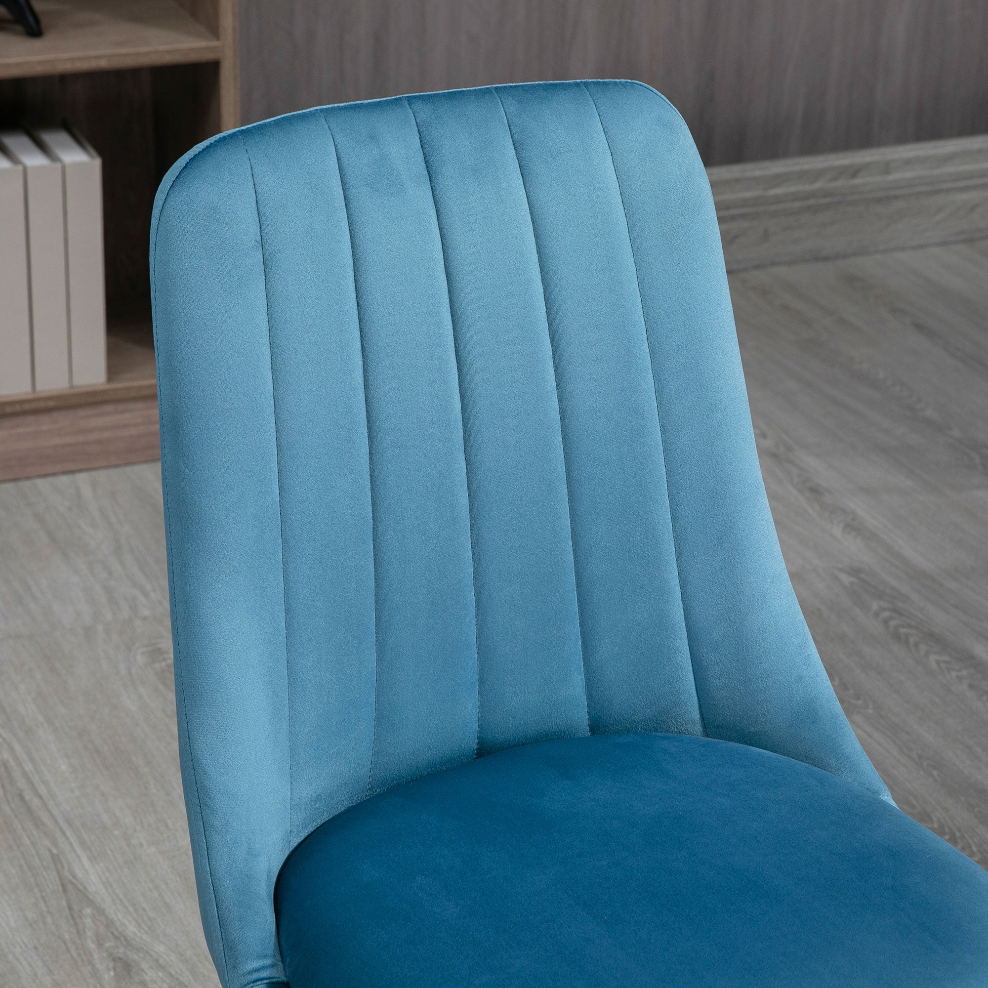 Padded Kitchen Chairs, Set of 4 made of Polyester and Steel, 47x55x86 cm, Blue