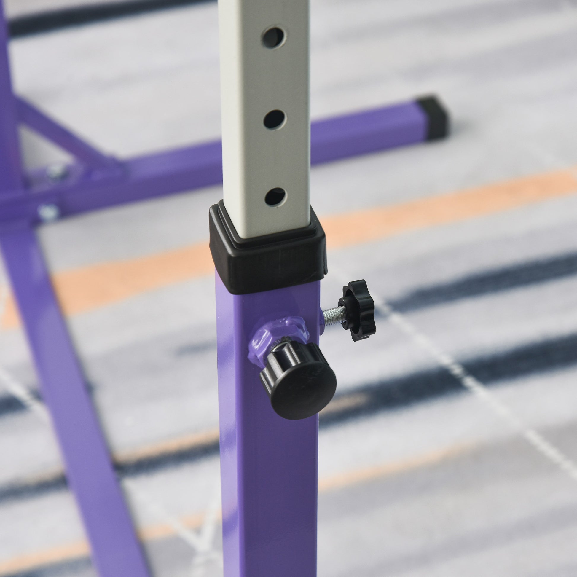 Kids Gymnastics Bar for +3 Years Height Adjustable Training Bar 92-150 cm Horizontal Gymnastics Bar Load 75 kg 194x121x150 cm Purple