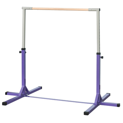 Kids Gymnastics Bar for +3 Years Height Adjustable Training Bar 92-150 cm Horizontal Gymnastics Bar Load 75 kg 194x121x150 cm Purple