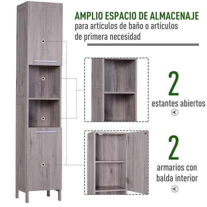 High Cabinet Auxiliary Furniture for Bathroom with Large Storage Space with Open and Closed Areas 30x32x172.5 cm
