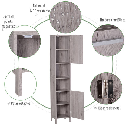 High Cabinet Auxiliary Furniture for Bathroom with Large Storage Space with Open and Closed Areas 30x32x172.5 cm