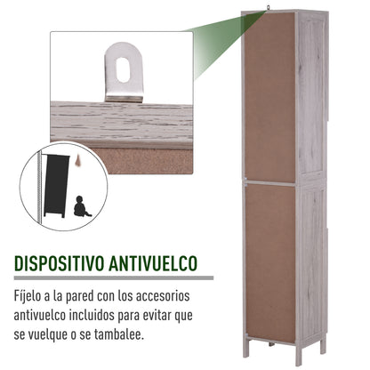 High Cabinet Auxiliary Furniture for Bathroom with Large Storage Space with Open and Closed Areas 30x32x172.5 cm