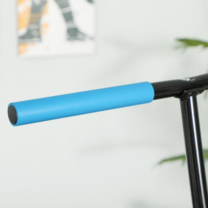 SPORTNOW Fitness Trampoline 114x114x132 cm Elastic Bed Fitness with Adjustable 3-Level Handlebar Steel Frame for Legs Body Training at Home Office Gym Blue