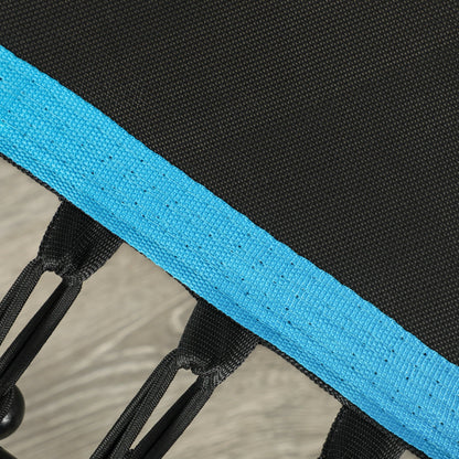 SPORTNOW Fitness Trampoline 114x114x132 cm Elastic Bed Fitness with Adjustable 3-Level Handlebar Steel Frame for Legs Body Training at Home Office Gym Blue