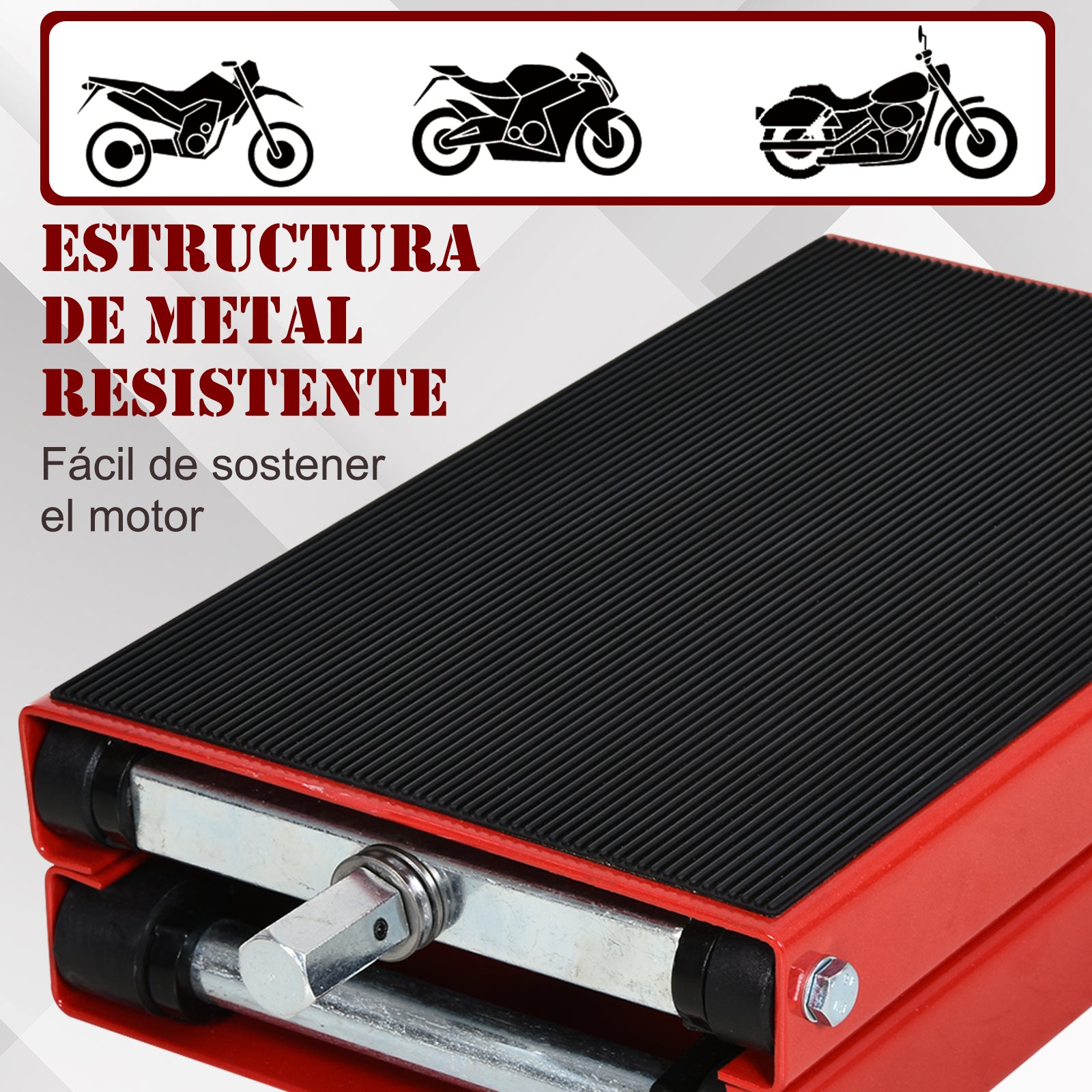 Scissor Lift Stand 500kg Load Height Adjustable 10-37cm Motorcycle Support Motorcycle Stand for Parking or Repair Workshop Garage 41.5x23.5x10-37cm Black and Red