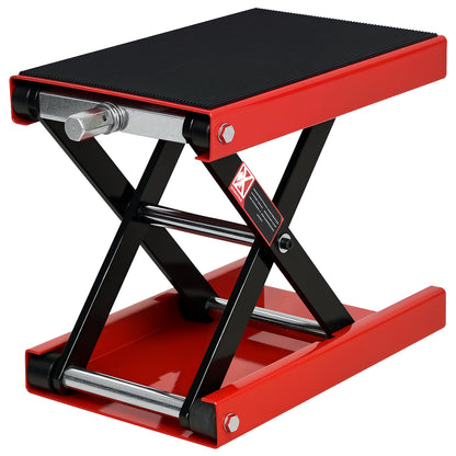 Scissor Lift Stand 500kg Load Height Adjustable 10-37cm Motorcycle Support Motorcycle Stand for Parking or Repair Workshop Garage 41.5x23.5x10-37cm Black and Red
