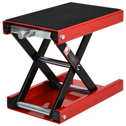 Scissor Lift Stand 500kg Load Height Adjustable 10-37cm Motorcycle Support Motorcycle Stand for Parking or Repair Workshop Garage 41.5x23.5x10-37cm Black and Red