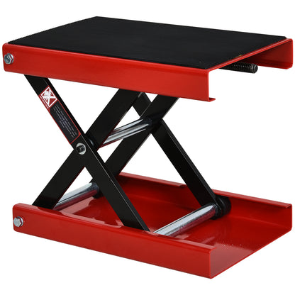 Scissor Lift Stand 500kg Load Height Adjustable 10-37cm Motorcycle Support Motorcycle Stand for Parking or Repair Workshop Garage 41.5x23.5x10-37cm Black and Red
