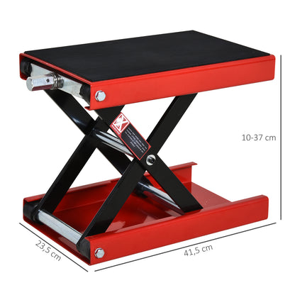 Scissor Lift Stand 500kg Load Height Adjustable 10-37cm Motorcycle Support Motorcycle Stand for Parking or Repair Workshop Garage 41.5x23.5x10-37cm Black and Red